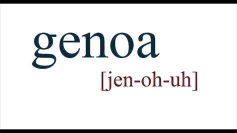 genoa pronunciation